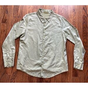 CP Shades Shirt Mens Medium Green Silk Cotton Blend Long Sleeve Button Up USA